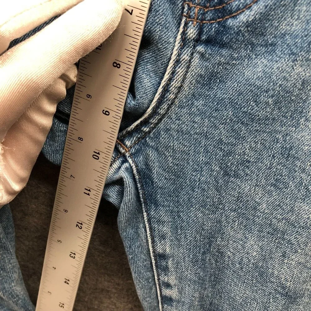 Uniqlo Slim Fit Jeans Mens 30‎ x 31 Blue Light Wash Stretch Distressed